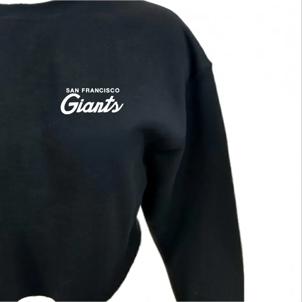 SAN FRANCISCO GIANTS Double Script Retro "Cropped" Crop Top Pullover Sweatshirt - Picture 4 of 6